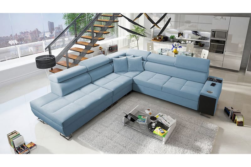 Morenia Sovesofa m. Sjeselong L-formet - Møbler - Sofaer - Fløyelssofaer