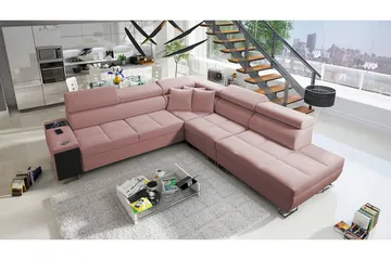 Morenia Sovesofa m. Sjeselong L-formet - Møbler - Sofaer - Fløyelssofaer