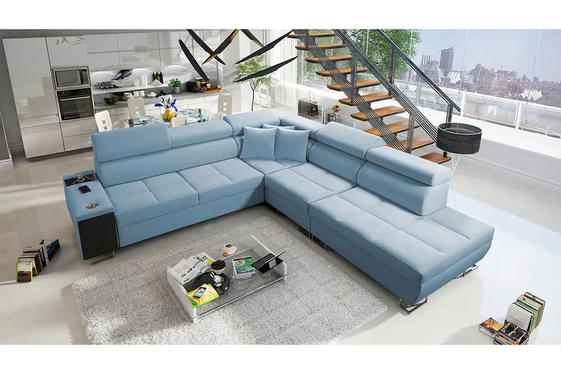 Morenia Sovesofa m. Sjeselong L-formet - Møbler - Sofaer - Fløyelssofaer