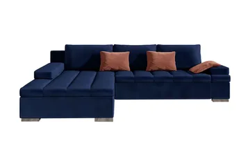 Naoma 4-seters Sovesofa Venstre - Blå - Møbler - Sofaer - Fløyelssofaer