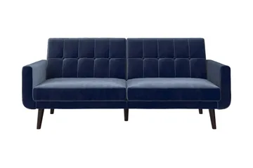 Nola 3-seters Sovesofa Fløyel/Blå - Dorel Home - Møbler - Sofaer - Fløyelssofaer