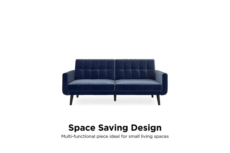 Nola 3-seters Sovesofa Fløyel/Blå - Dorel Home - Møbler - Sofaer - Fløyelssofaer