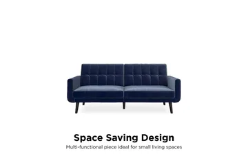 Nola 3-seters Sovesofa Fløyel/Blå - Dorel Home - Møbler - Sofaer - Fløyelssofaer