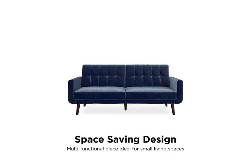 Nola 3-seters Sovesofa Fløyel/Blå - Dorel Home - Møbler - Sofaer - Fløyelssofaer