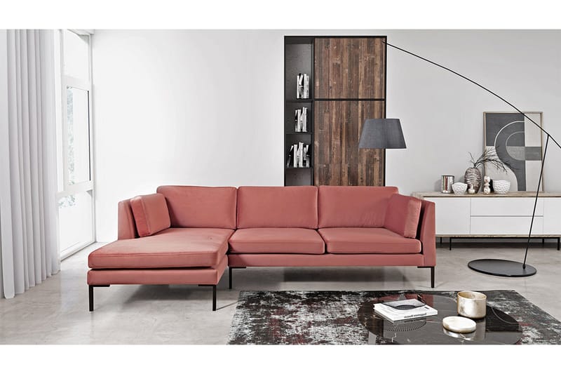 Ocean Hjørnesofa Høyre - Rosa - Møbler - Sofaer - Fløyelssofaer