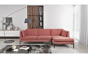 Ocean Hjørnesofa Venstre - Rosa - Møbler - Sofaer - Fløyelssofaer