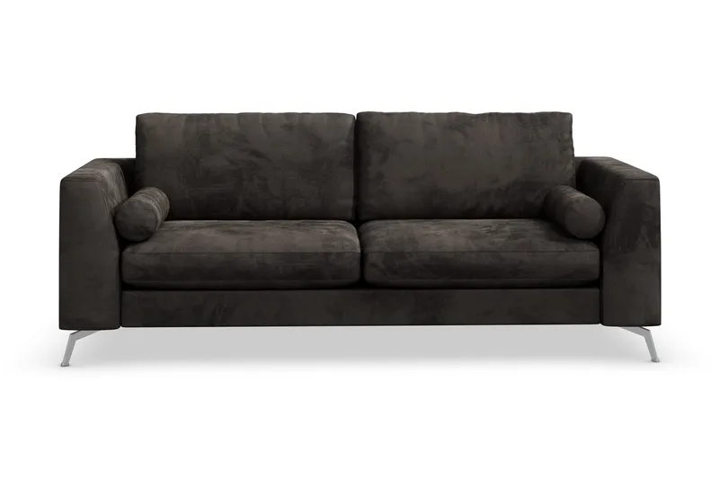 Ocean Lyx 3-seter Sofa - Mørkegrå/Fløyel - Møbler - Sofaer - Fløyelssofaer