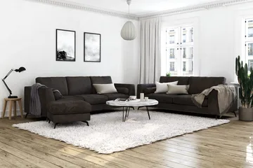 Ocean Lyx 3-seter Sofa - Mørkegrå/Fløyel - Møbler - Sofaer - Fløyelssofaer