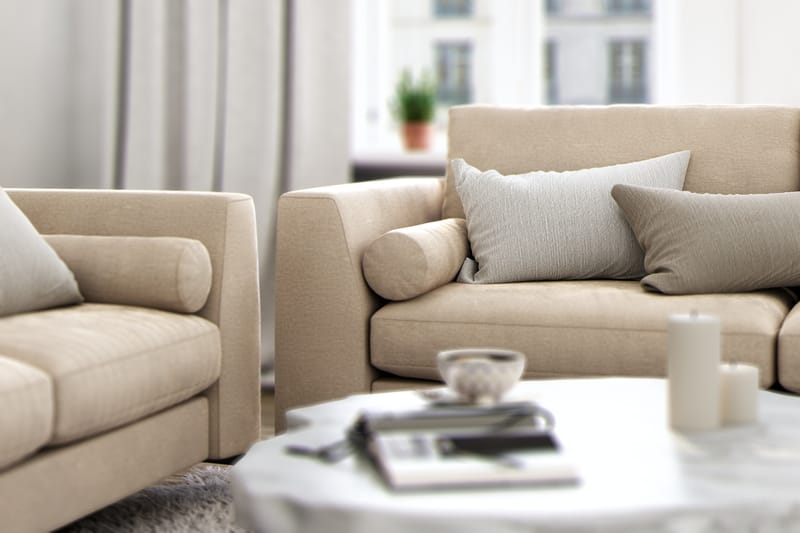 Ocean Lyx 3-seters Fløyelssofa - Beige - Møbler - Sofaer - Fløyelssofaer