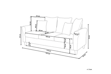 Paretti Sofa Fløyel - Svart - Møbler - Sofaer - Fløyelssofaer