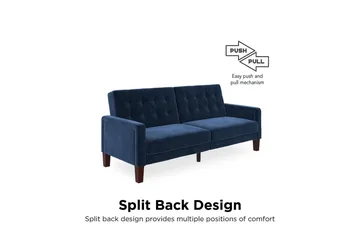 Porter 2-seters Sovesofa Fløyel/Blå - Dorel Home - Møbler - Sofaer - Fløyelssofaer