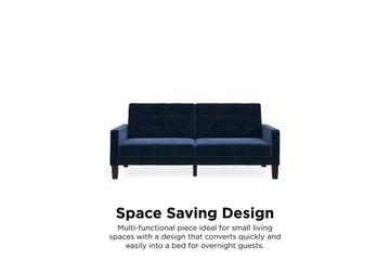 Porter 2-seters Sovesofa Fløyel/Blå - Dorel Home - Møbler - Sofaer - Fløyelssofaer