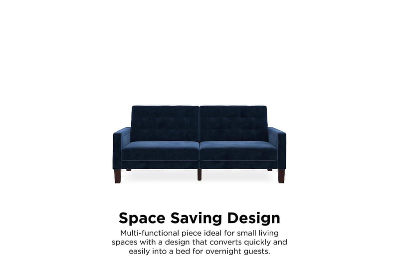 Porter 2-seters Sovesofa Fløyel/Blå - Dorel Home - Møbler - Sofaer - Fløyelssofaer
