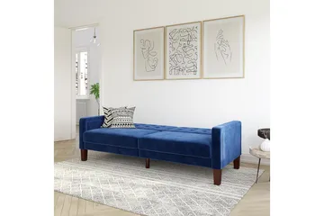 Porter 2-seters Sovesofa Fløyel/Blå - Dorel Home - Møbler - Sofaer - Fløyelssofaer