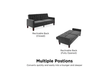 Porter 2-seters Sovesofa Fløyel/Grå - Dorel Home - Møbler - Sofaer - Fløyelssofaer