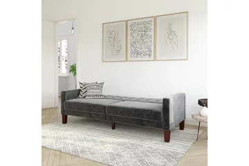 Porter 2-seters Sovesofa Fløyel/Grå - Dorel Home - Møbler - Sofaer - Fløyelssofaer