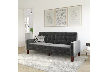 Porter 2-seters Sovesofa Fløyel/Grå - Dorel Home - Møbler - Sofaer - Fløyelssofaer