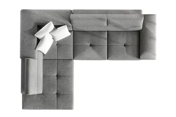 Reginia 4-seter Venstrevendt Sovesofa 125x195 cm med Oppbevaring i Fløyel - Beige - Møbler - Sofaer - Fløyelssofaer