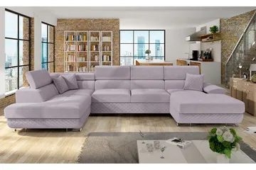 Reginia 5-seters Sovesofa Venstre - Rosa - Møbler - Sofaer - Sovesofaer - Sovesofa divan