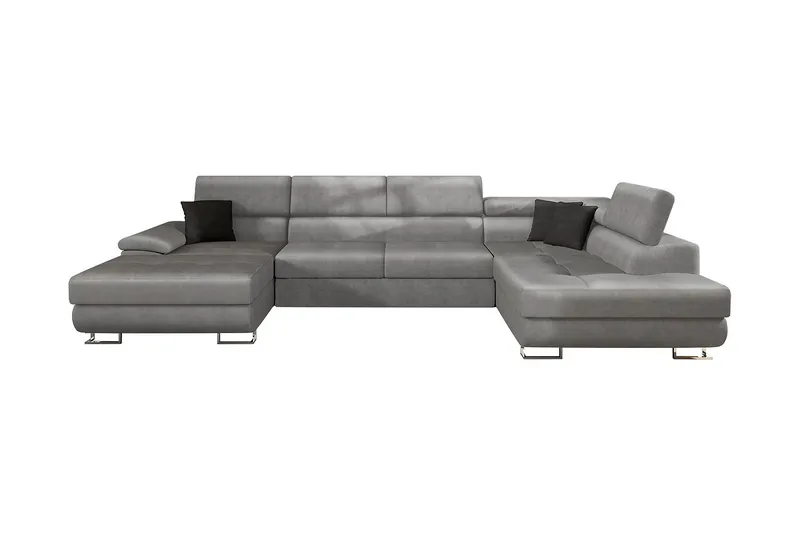 Rycka Hjørnesofa Høyre - Grå - Møbler - Sofaer - Fløyelssofaer