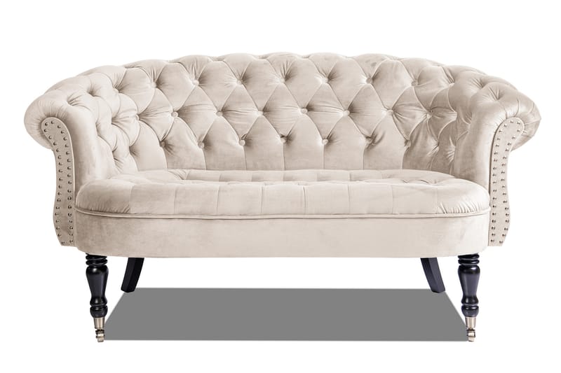 Sofa Chester Ludovic 2-seters - Beige - Fløyelssofaer - 2 seter sofa - Howard-sofaer - Chesterfield sofaer