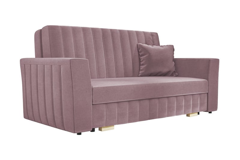 Sofa Mossared - Rosa - 2 seters sovesofa - Fløyelssofaer