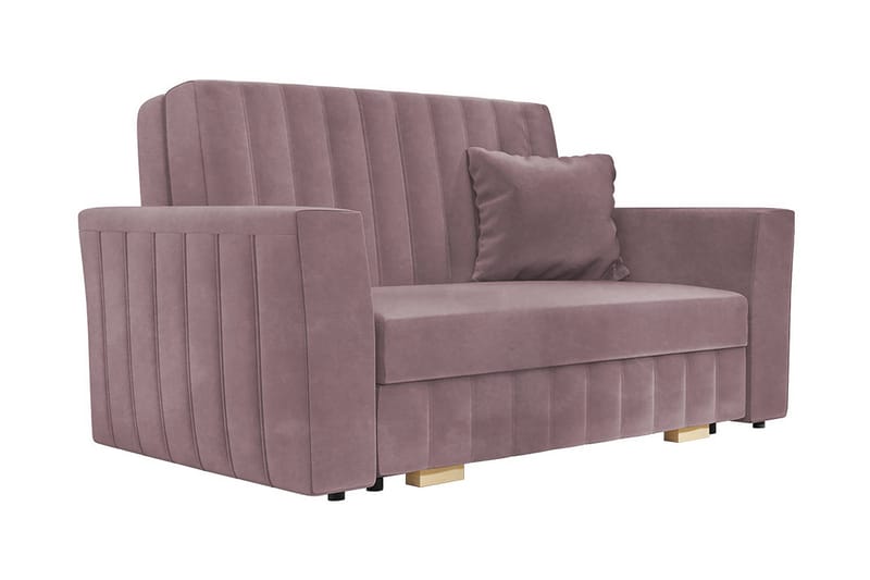 Sofa Mossared - Rosa - 2 seters sovesofa - Fløyelssofaer