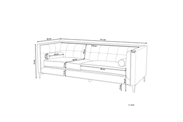 Sofa Roshane Fløyel - Grå - Møbler - Sofaer - Fløyelssofaer