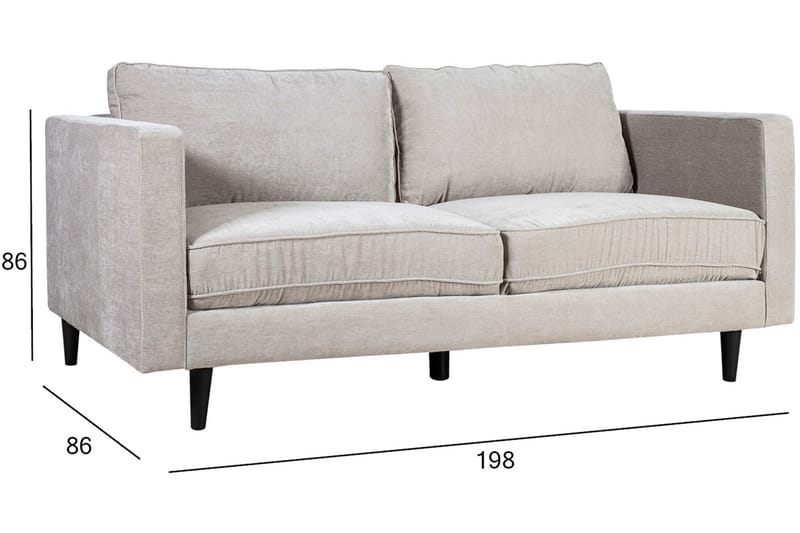 Sofa Spencer - 3 seter sofa - Fløyelssofaer