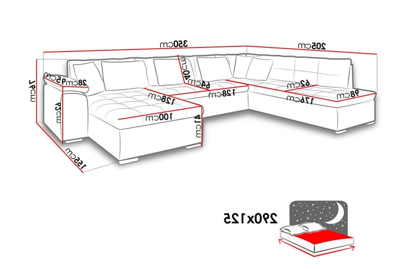 Sororia Hjørnesovesofa Divan Venstre - Møbler - Sofaer - Fløyelssofaer