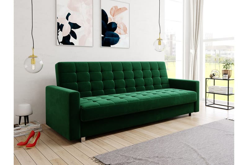 Sovesofa Cassano - Grønn - Møbler - Sofaer - Fløyelssofaer