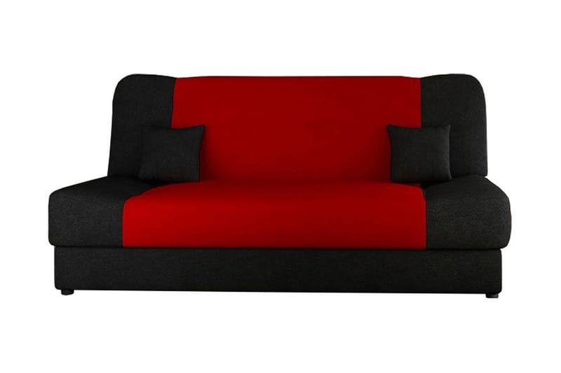 Sovesofa Jonas 195x87x86 cm - Rød - Fløyelssofaer - 3 seters sovesofa