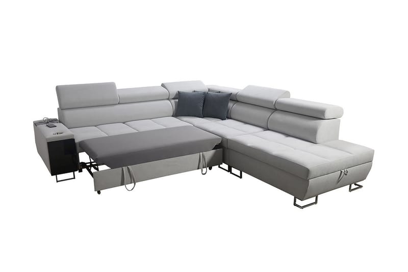 Sovesofa m. sjeselong Torretta L-formet - Fløyelssofaer