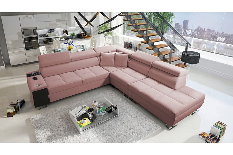 Sovesofa m. sjeselong Torretta L-formet - Møbler - Sofaer - Fløyelssofaer