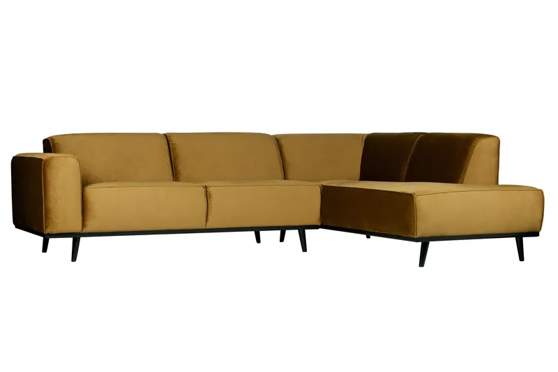 Statement Hjørnesofa Høyre - Honninggul - Møbler - Sofaer - Fløyelssofaer