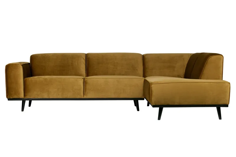 Statement Hjørnesofa Høyre - Honninggul - Møbler - Sofaer - Fløyelssofaer