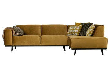 Statement Hjørnesofa Høyre - Honninggul - Møbler - Sofaer - Fløyelssofaer