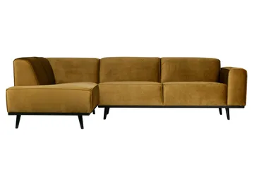 Statement Hjørnesofa Venstre - Honninggul - Møbler - Sofaer - Fløyelssofaer