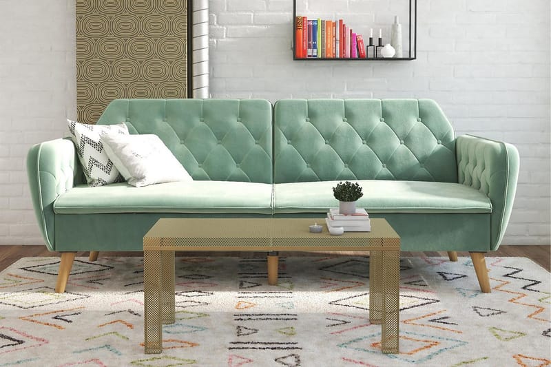 TallulaH 2-seters Sovesofa Fløyel/Lysegrønn - Novogratz - Møbler - Sofaer - Fløyelssofaer