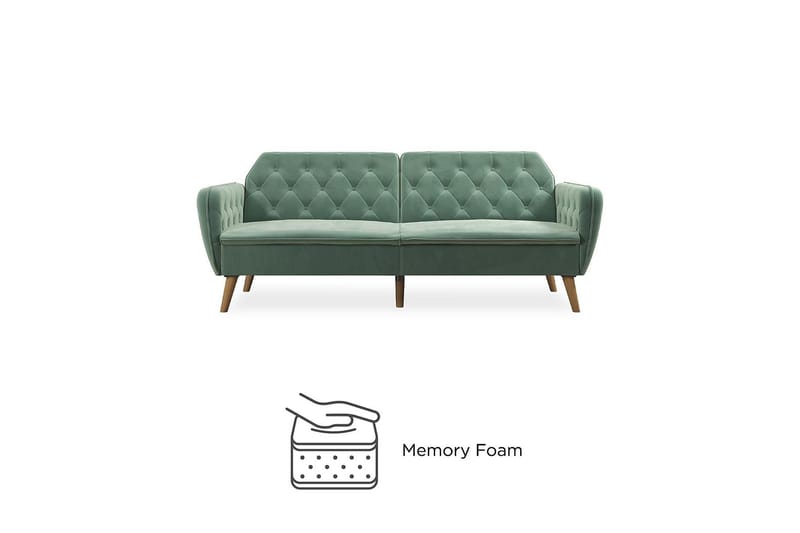 TallulaH 2-seters Sovesofa Fløyel/Lysegrønn - Novogratz - Møbler - Sofaer - Fløyelssofaer