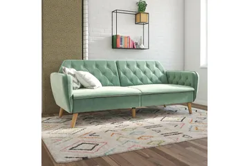 TallulaH 2-seters Sovesofa Fløyel/Lysegrønn - Novogratz - Møbler - Sofaer - Fløyelssofaer