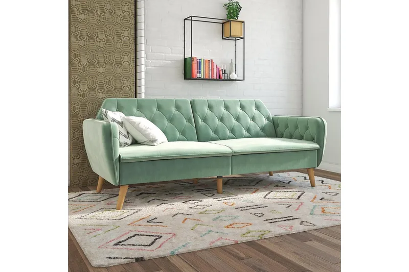 TallulaH 2-seters Sovesofa Fløyel/Lysegrønn - Novogratz - Møbler - Sofaer - Fløyelssofaer