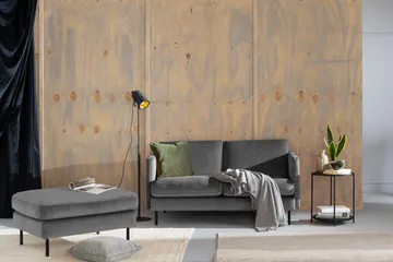 Teodin Fløyelssofa 2-seters - Lysegrå - Møbler - Sofaer - Fløyelssofaer