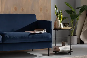 Teodin Fløyelssofa 3-seters - Blå - Møbler - Sofaer - Fløyelssofaer