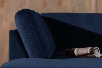 Teodin U-sofa med Divan Fløyel Høyre - Blå - Møbler - Sofaer - Fløyelssofaer