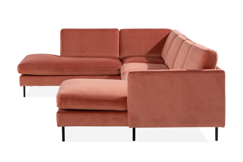 Teodin U-sofa med Divan Fløyel Høyre - Rosa - Møbler - Sofaer - Fløyelssofaer