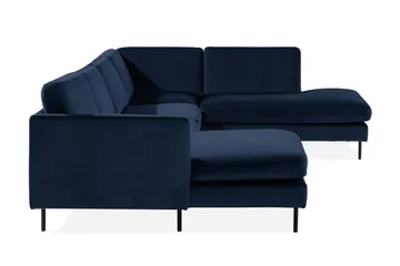 Teodin U-sofa med Divan Fløyel Venstre - Blå - Møbler - Sofaer - Fløyelssofaer