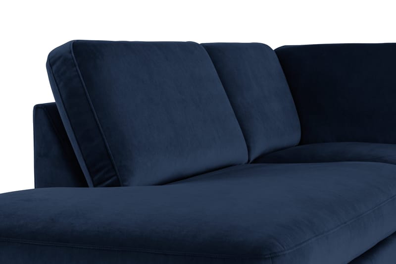 Teodin U-sofa med Divan Fløyel Venstre - Blå - Møbler - Sofaer - Fløyelssofaer