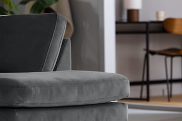 Teodin U-sofa med Divan Fløyel Venstre - Lysegrå - Møbler - Sofaer - Fløyelssofaer