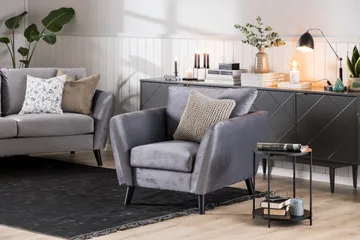 Trend 2-seters Fløyelssofa - Lys grå - Møbler - Sofaer - Fløyelssofaer